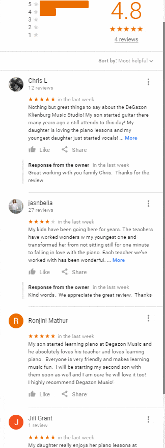 Best music lesson reviews