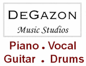 DeGazon Music Logo - Piano, Guitar, Singing, Drum Lessons 